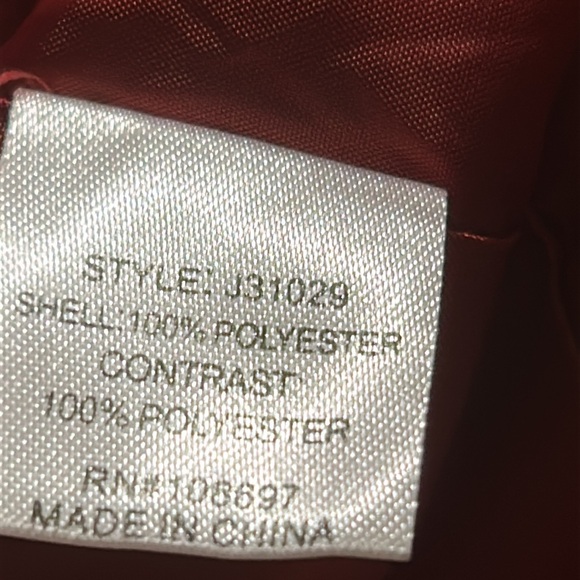 Alice Blue red textured drape open lapel Blazer lined ruched 3/4 sleeves size M - Picture 6 of 8